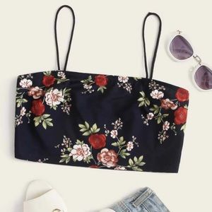 Floral print cami crop top